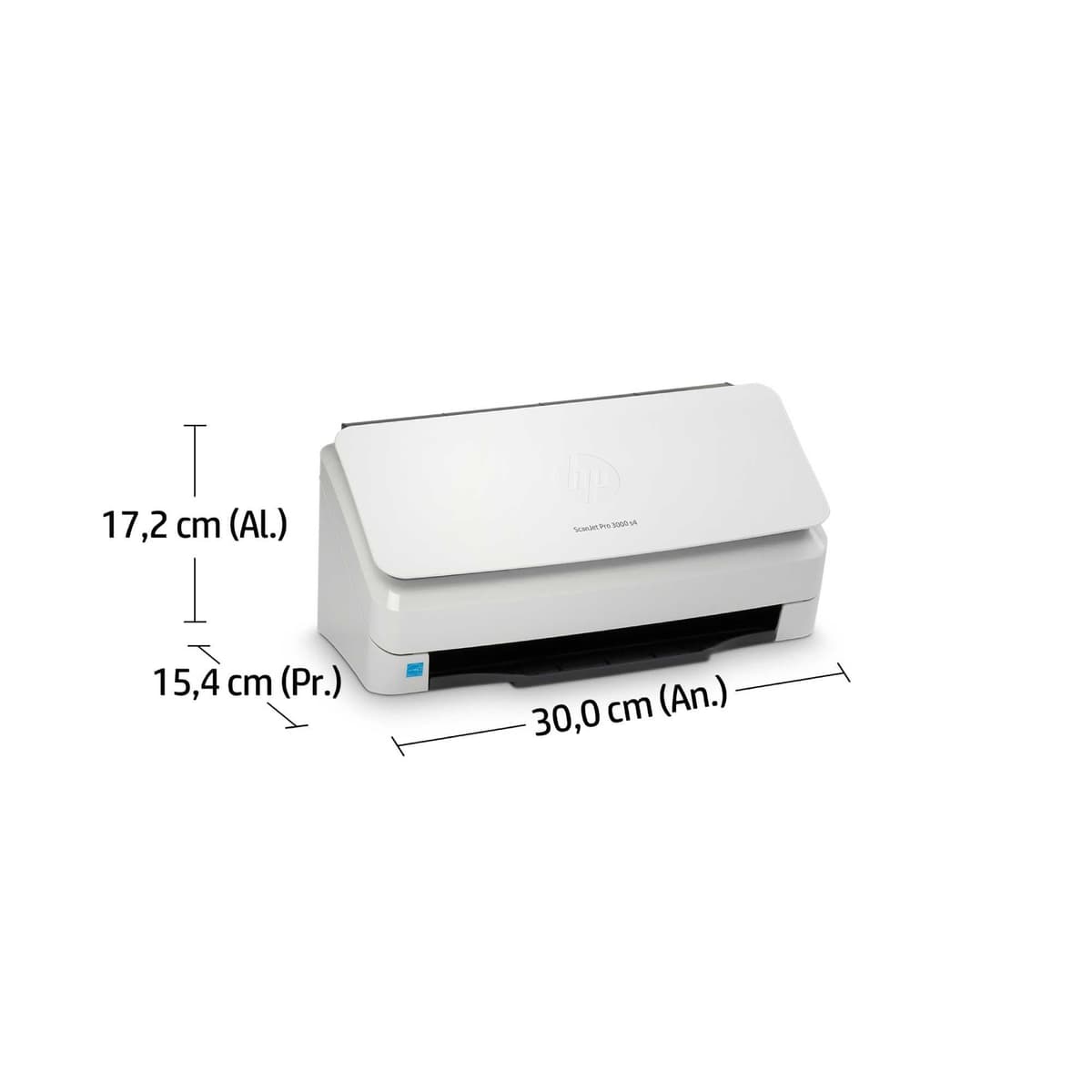 HP ScanJet Pro 3000 s4 - Escáner de Documentos con Alimentador de Hojas, Escaneo Doble Cara Automático, 40 ppm/80 ipm, AAD 50 Hojas,USB 3.0, Compacto, Ciclo Diario 4000 Páginas — view 8