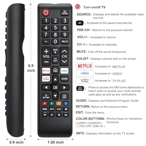 (Pack of 2) Universal for Samsung TV Remote Control Replacement Compatible with All Samsung Smart Frame Curved QLED Crystal TVs — view 6