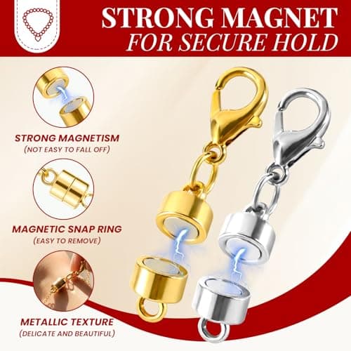 Buelkmag Magnetic Necklace Clasps and Closures 20 PCS Clasp for Necklaces — view 4