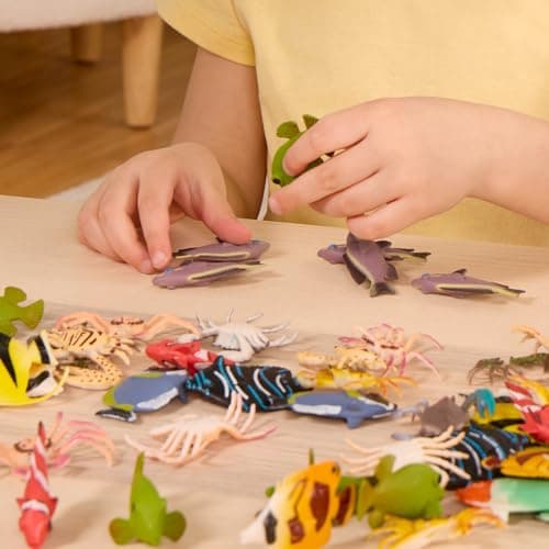 Terra by Battat Tropical Fish World, 60 Mini Ocean Animal Figures, Animals — view 2