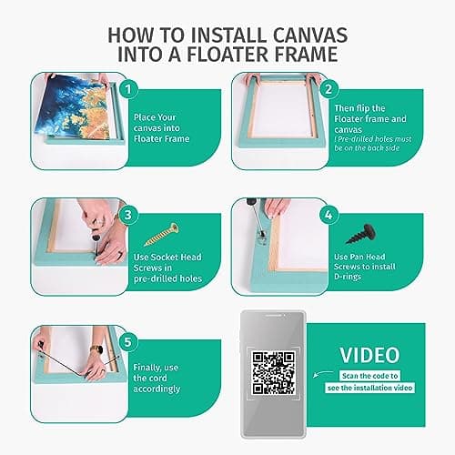 Pixy Canvas Floater Frame 16x20 for 3/4 (0.75) inch Deep Canvas Paintings/Canvas Prints/Wood Canvas Panels/Wall Art/Wall Decor/Home Decor/Artwork (White, 16 x 20 inch, Landscape) — view 6