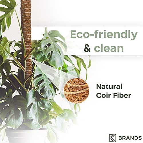 K-Brands 2 Pack 28 Inches Bendable Moss Pole Monstera Plant Support for Climbing Indoor Plants - Stakes for Potted Climbers - Tall Sticks Indoor Trellis for Houseplants - Accessories for Monstera Pot — view 2