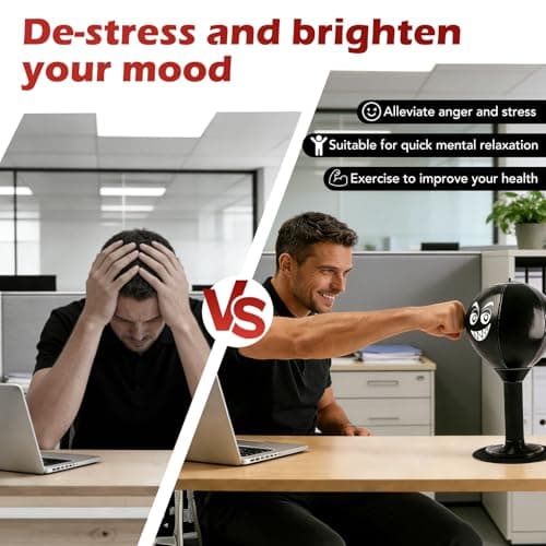 Desktop Punching Bag, Desk Punching Bag Stress Relief, Upgraded Strong Suction Cup & All-Around Foam Protect Spring, Portable Tabletop Boxing Ball, for Adults Coworkers and Friends — view 6