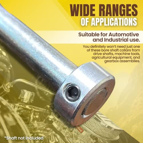 (4-Pack) 1/2” Bore Solid Steel Shaft Collars with Zinc Plated Coating - Durable Shaft Collars Suitable for Machinery and Industrial Use — view 4