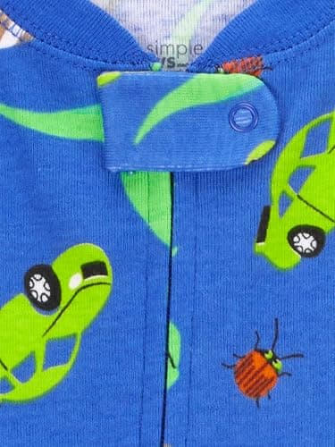 Simple Joys by Carter's Baby Boys' Toddler 3-Pack Snug Fit Footless Cotton Pajamas, Monsters/Dino/Construction, 3T — view 2