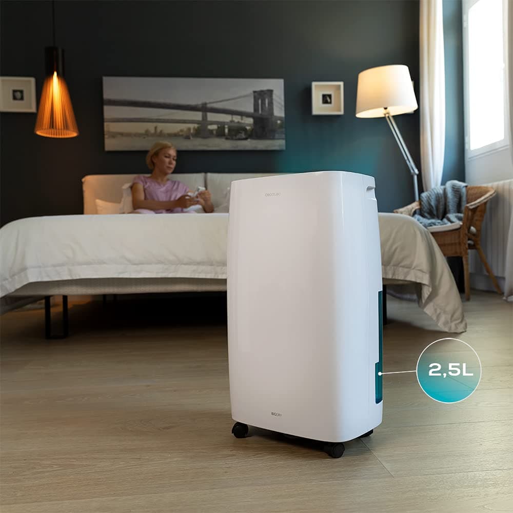 Cecotec Deshumidificador Big Dry 4000 Expert Connected. Control Wifi, 10L/día, Depósito extraíble 2,5L, Cobertura 105m3/h, Gas R290, Silencioso, Humedad 40% a 80%, Pantalla LED, Apagado Automático — view 3