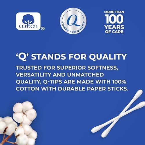 Q-tips Cotton Swabs For Hygiene and Beauty Care Original Cotton Swab Made With 100% Cotton 625 Count — view 2