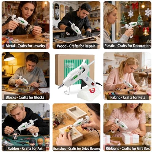Krightlink Hot Glue Gun Kit with 30 Glue Sticks, Fast Preheating Hot Melt, High Temp for School Crafts DIY Arts and Quick Home Repairs (20w) — view 6