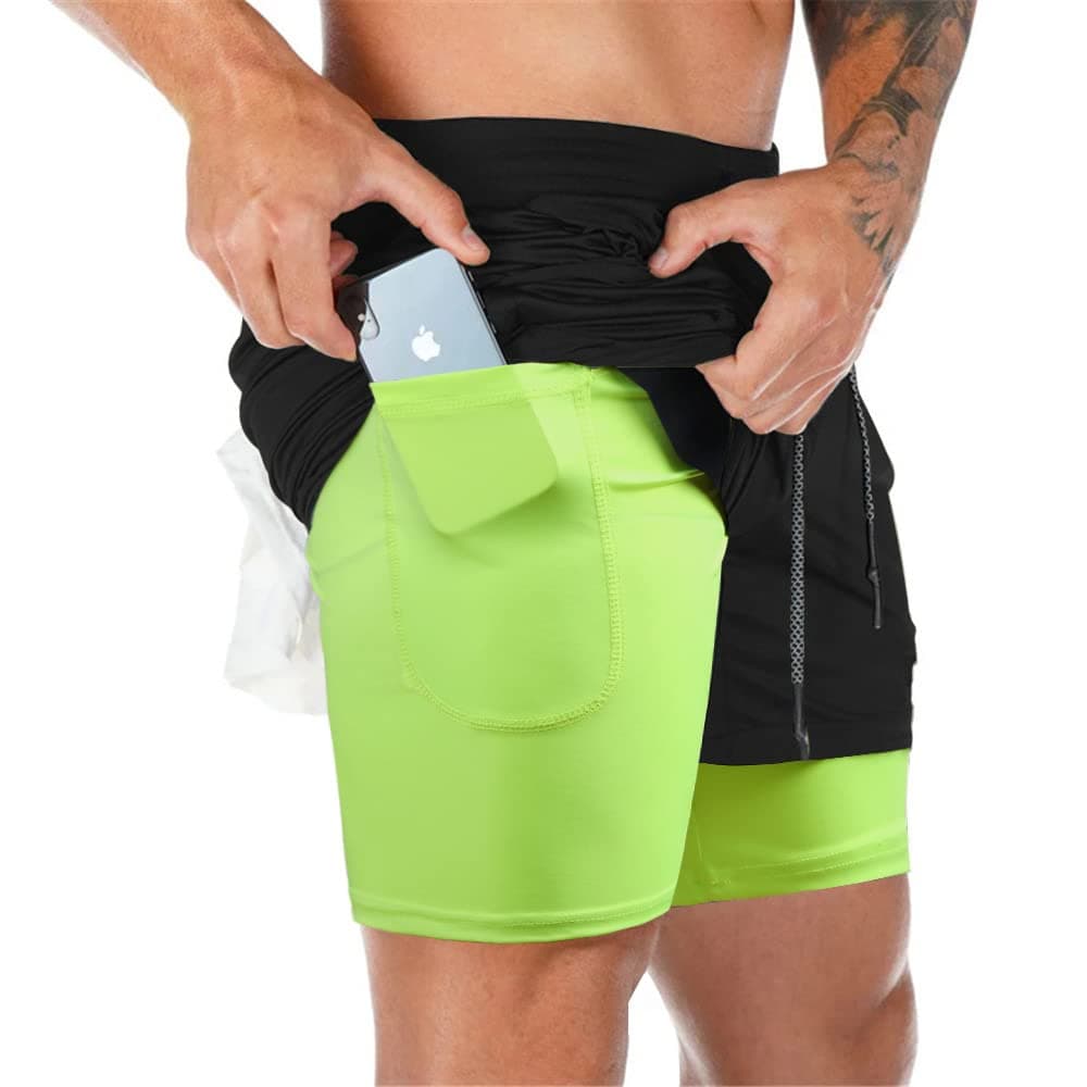 Superora Mens Running Gym 2 in 1 Sports Shorts Breathable Outdoor Workout Training Shorts with Pockets — view 14