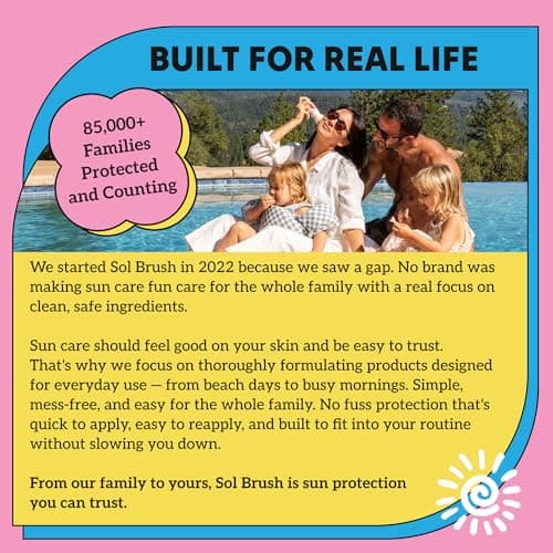 Sol Brush SPF 50 Mineral Sunscreen Powder, Broad Spectrum UVA/UVB Protection Sunscreen, Mess Free Brush On Applicator, Clean & Cruelty Free, Water Resistant (80 Minutes), Pink, Fair — view 8