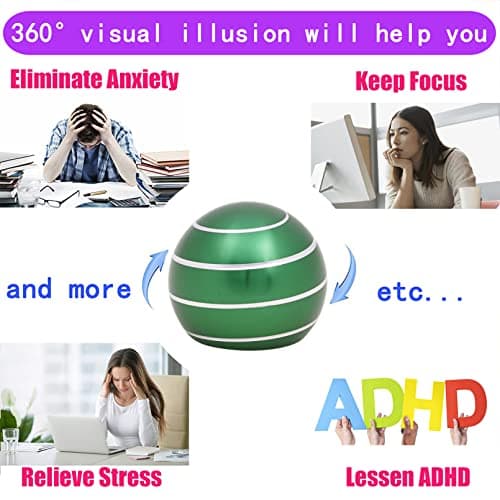 Desk-Fidget-Kinetic-Toys Cool-Gadgets: Cool-Stuff Thing Game Toy for Adult Teen Children Kid, Optical-Illusion Stress Relief Gifts for Man Women Home Office School Christmas Spinning Up 180 Seconds — view 4