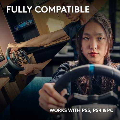 Logitech G923 Racing Wheel and Pedals for Playstation/PS5/PS4 & PC — view 3