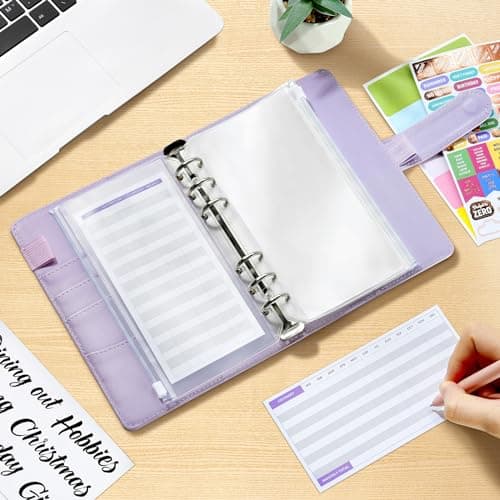 Sooez Budget Binder with Money Saving Challenge, Money Saving Binder with Cash Envelopes, Expense Sheets, Challenge Tracker & Category Labels, Envelope Savings Challenges Book for Home Office School — view 6