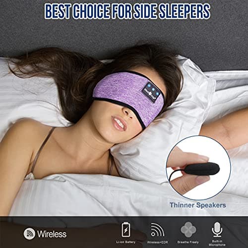 MUSICOZY Sleep Headphones Bluetooth Headband, Wireless Music Sleeping Headphones Sleep Mask Earbuds IPX6 Waterproof for Side Sleepers Workout Running Insomnia Travel Yoga Cool Tech Gadgets Unique Gift — view 2