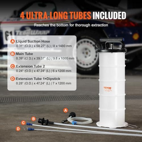 VEVOR Fluid Extractor, 1.74 Gallons (6.5 Liters), Manual Hand-Operated Oil Changer Vacuum Fluid Extractor with Dipstick and Hose, Oil Extractor Change Pump for Automotive Fluids Vacuum Evacuation — view 3