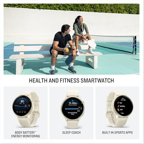 Garmin vívoactive® 6, Health and Fitness GPS Smartwatch, AMOLED Display, Up to 11 Days of Battery, Lunar Gold with Bone Band — view 2
