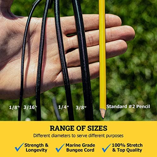 SGT KNOTS Marine Grade Bungee Cord - 100% Elastic Cord, Dacron Polyester Bungee Shock Cord for DIY, Tie Downs, Commercial 3/16" x 100 ft, Neonorange