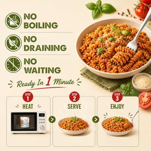 Pasta Zing Tomato & Basil Pasta, Pack of 7, 7.05 Ounce | Ready To Eat in 1 Minute | Made with 100% Italian Durum Wheat | Natural Ingredients | Classic & Flavorful | Easy Meal & Side Dish — view 4