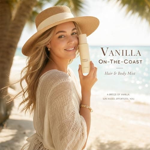 Vanilla Beach Hair & Body Mist Fragrance Spray, Long-Lasting Fresh Scent with Fine Mist, Lightweight Formula for Daily Use, 8.1 fl oz (2pc) — view 4