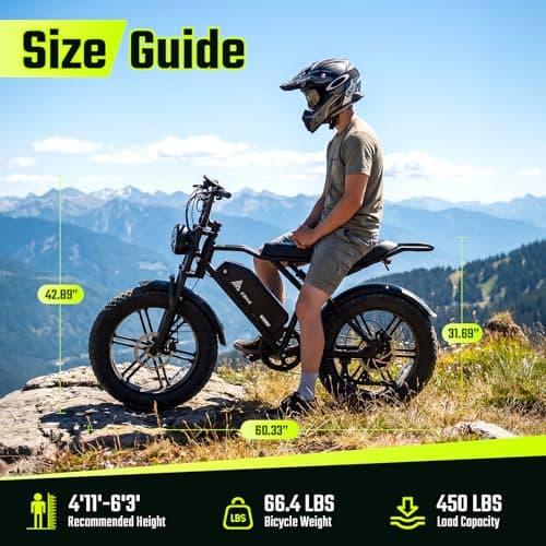 TST Electric Bike for Adults, 1500W Peak Motor, 20" x 4.0" Fat Tire E-Bike, 48V 15Ah Removable Battery, Dual Suspension & Disc Brakes, LCD & APP Control, for Commuting Off-Road — view 5