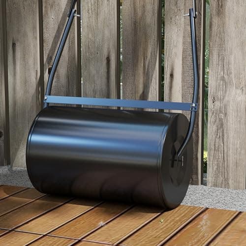 DURHAND 20" Push/Tow Behind Lawn Roller, Heavy Duty Sod Drum Roller Filled with 11 Gal Water/Sand, Grass Flattener for Yard, Patio, Park, Black — view 7