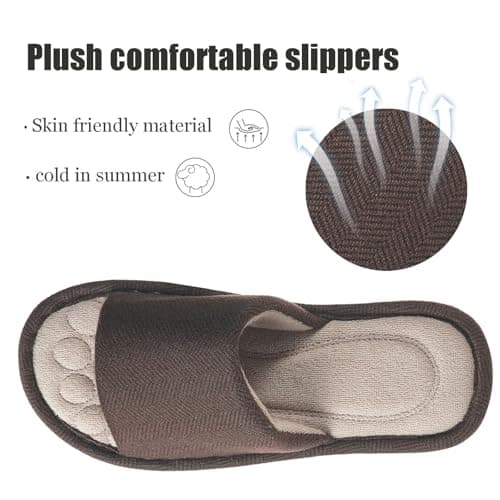 Dokela Mens Open Toe House Slippers Breathable Slip-on Indoor Slippers — view 3