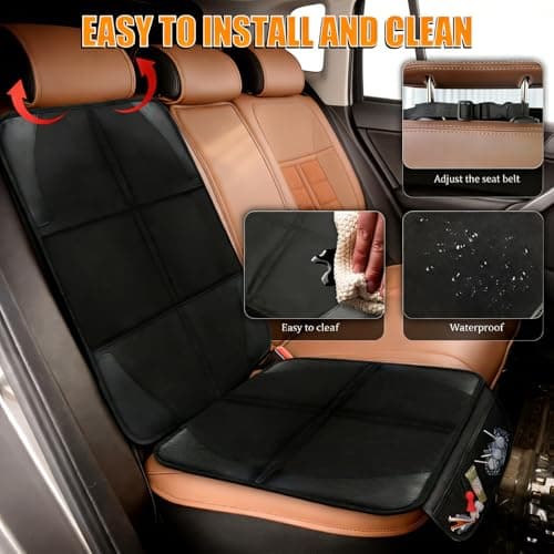 Bacgnyer Car Seat Protector, 1 Pack Carseat Seat Protectors with Thick Padding and Non-Slip Backing, Waterproof 600D Fabric Car Seat Cover for Baby Child Car Seats with 2 Mesh Pockets — view 3
