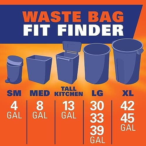 Hefty Ultra Strong 13 Gallon Trash Bags, Tall Kitchen, Drawstring Closure, Odor Control, White, Lavender, Sweet Vanilla, 110 Count — view 7