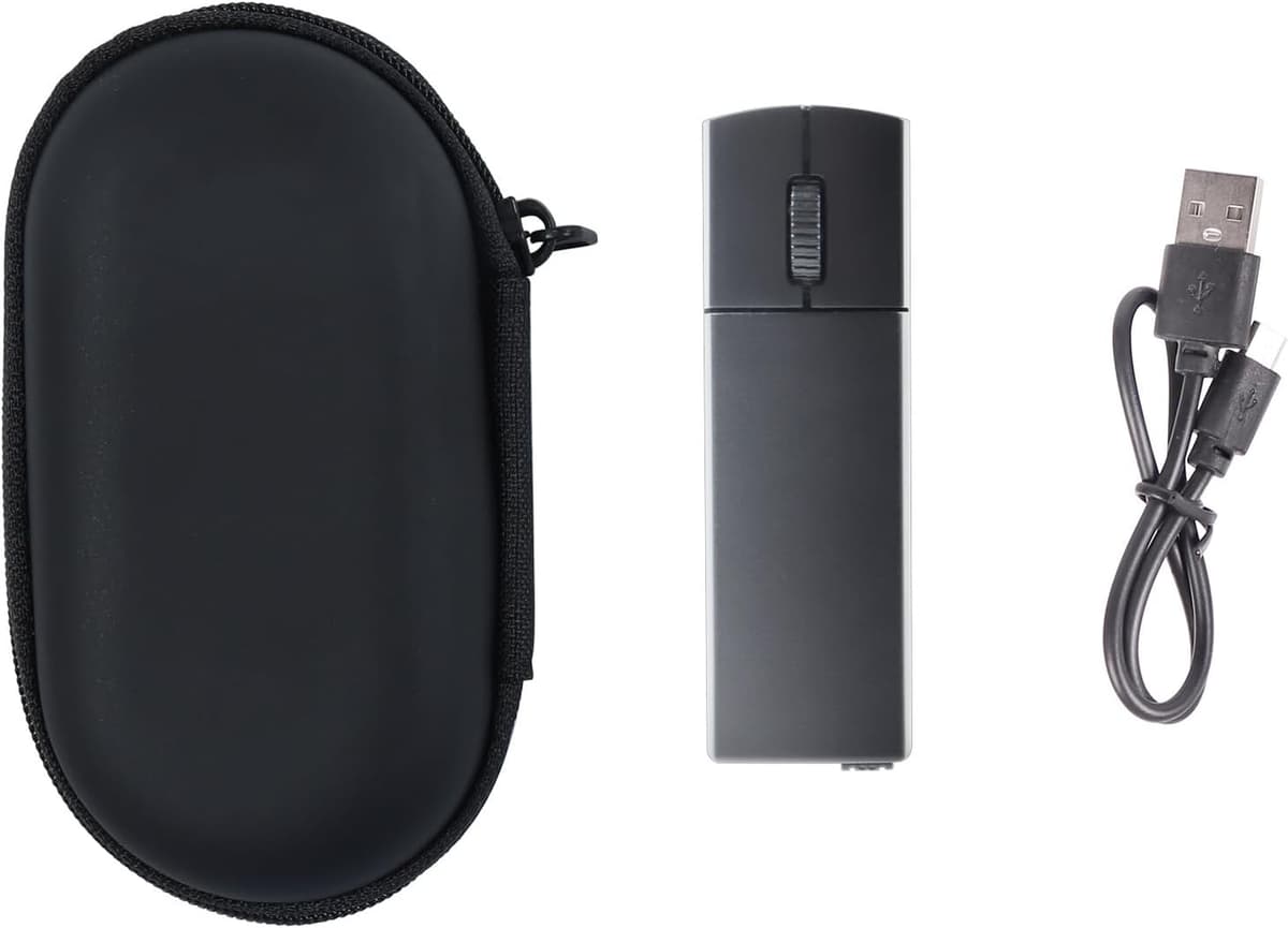 elec Space Wireless Mini Finger Mouse - Silent Dual-Mode Bluetooth & 2.4GHz, Ergonomic Portable PC Mice with Case, Compatible with MacBook and Chromebook Black — view 4