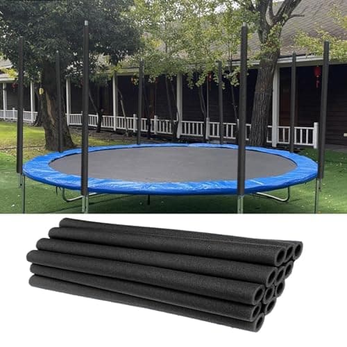 12PCS Trampoline Pole Foam Sleeves, 34.6 Inch Waterproof Round Tube Protective Trampoline Spring Cover Padding, Universal Trampoline Poles Replacement Safety Covers for 6 to 16ft Trampolines (Black) — view 3