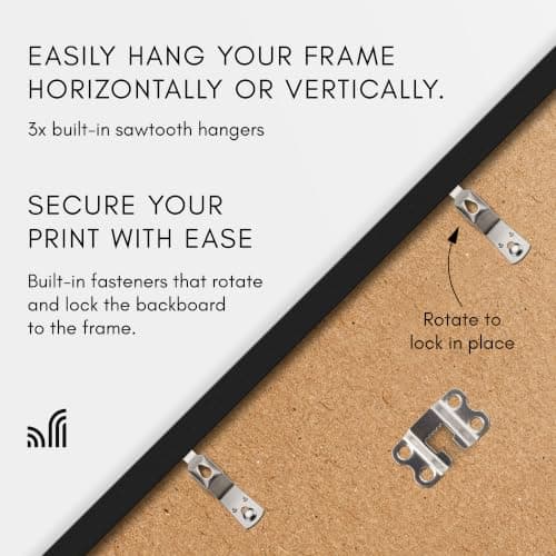 Americanflat 16x20 Picture Frame with Polished Plexiglass - Streamline Collection - Thin Border Picture Frame for Wall Display - Hanging Hardware Included - Black — view 2