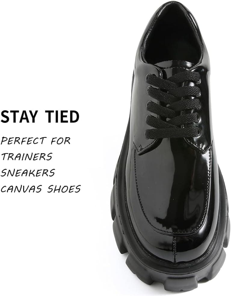 VSUDO Flat Trainers Shoelace, 8mm Wide Shoe Lace for Sneakers, Premium Trainer Shoe String, Replacements for Athletic Sport Shoelaces — view 2