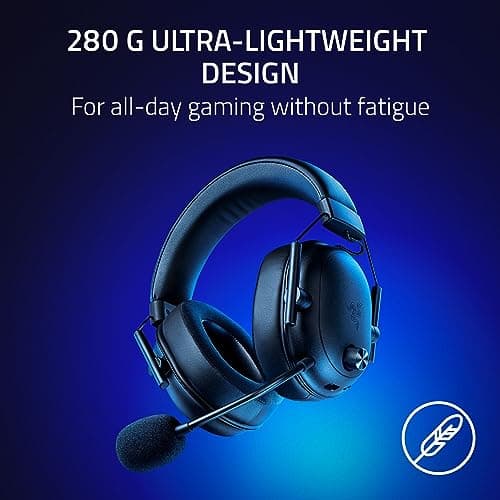 Razer BlackShark V2 HyperSpeed Wireless Gaming Headset: 280g Lightweight - THX Spatial Audio - Bendable Mic - 50mm Drivers - 2.4GHz, Bluetooth or USB - 70 Hr Battery w/USB Type C Charging - Black — view 4