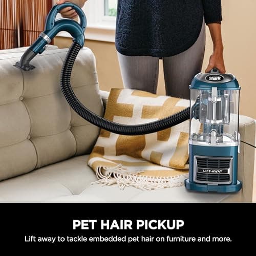Shark Upright Vacuum, Navigator Lift-Away with Self-Cleaning Brushroll, HEPA Filter, Swivel Steering, Upholstery Tool & Pet Crevice Tool, Perfect for Pets & Multi-Surface, Teal, ZU503AMZ — view 3