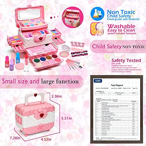 Kids Makeup Kit Toys for Girls - Kids Toys Washable Real Girls Make Up Set Princess Little Girl Makeup,Children Pretend Play Makeup Set Toddler Girls Toys for Age 3-12 Christmas Birthday Gifts — view 5