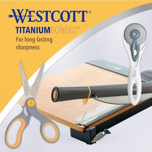 Westcott 5-Inch Micro-Tip & 8-Inch Bent Craft Fabric Scissors - Titanium Bonded Blades for Heavy Fabric and Precise Snips, 2 Pack — view 4