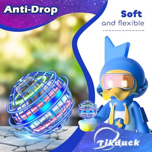 Flying Orb Ball Toys Soaring Hover Fidget Hand Controlled Mini Drone Cosmic Globe Spinning Kids Adults Outdoor Fly Toy Birthday Gift Cool Stuff for Boys Girls 6 7 8 9 10+ Year Old by Tikduck (Blue) — view 4