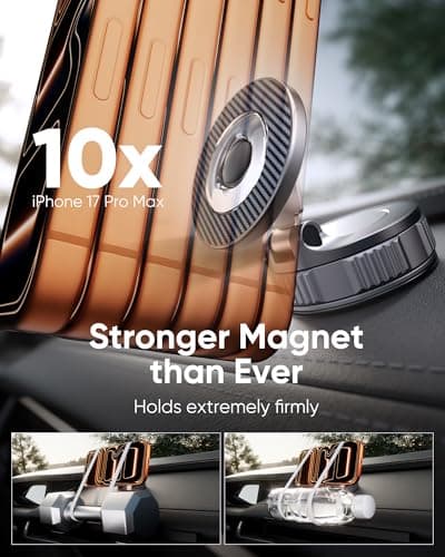 Vacuum Magsafe Car Phone Holder [120+ LB Strongest Suction & 3000gf Strongest Magnetic] 360° Adjustable Magnetic Car Phone Mount, Phone Holders for Your Car for iPhone 17 Pro Max 16 15 14 13 12 Plus — view 2