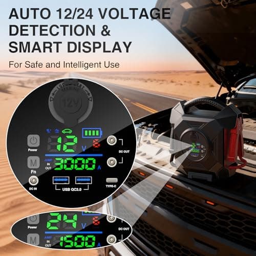 30000A 1S Startup Truck Jump Starter Heavy Duty,CAT797 12V/24V Smart Switching Lithium Battery Charger Booster Pack for Extreme -40°F to 140°F,for Diesel Engines Up to 50L and Gasoline Up to 99L — view 4
