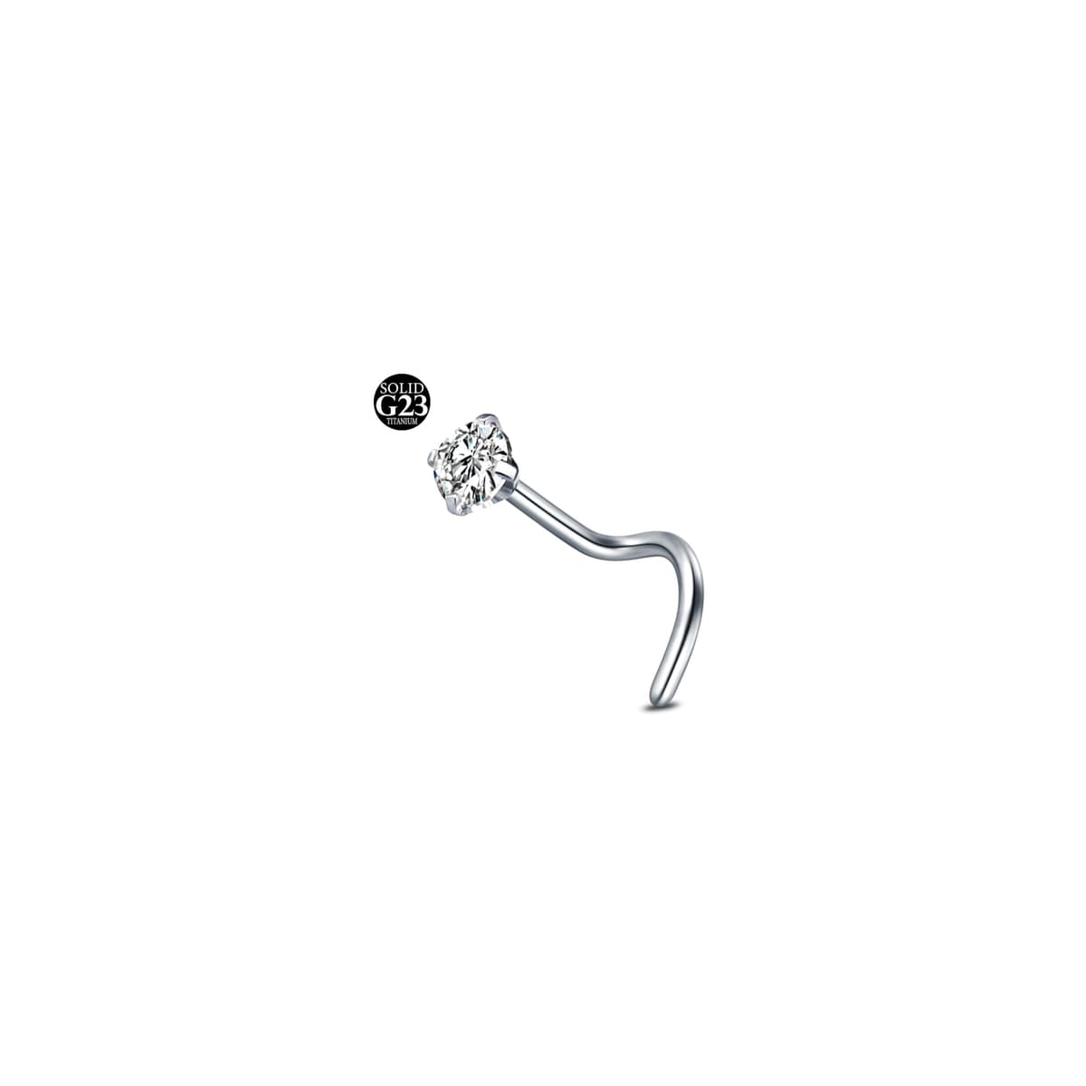 AceFun 20G piercing nariz titanio plata 1 forma G23 plata recta Piercing nariz Joyería para Mujeres Hombres plata circonio cúbico diamantes 1.5mm 2mm 2.5mm 3mm — view 14