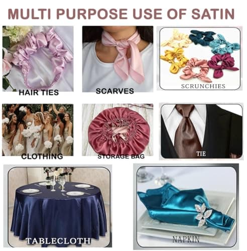 VDS Eggplant Satin Fabric, 5 Yards Continuous, 45” Wide, Wedding Party Decoration Charmeuse Silky Sateen Bridal Dress DIY Crafts Fashion Scarf Costumes Lining Sewing Backdrop Arch Cloth — view 4