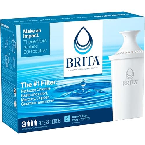 Brita Standard Water Filter for Pitchers and Dispensers, BPA-Free, Reduces Copper, Cadmium and Mercury Impurities, Lasts Two Months or 40 Gallons, Includes 3 Filters for Pitchers — view 11