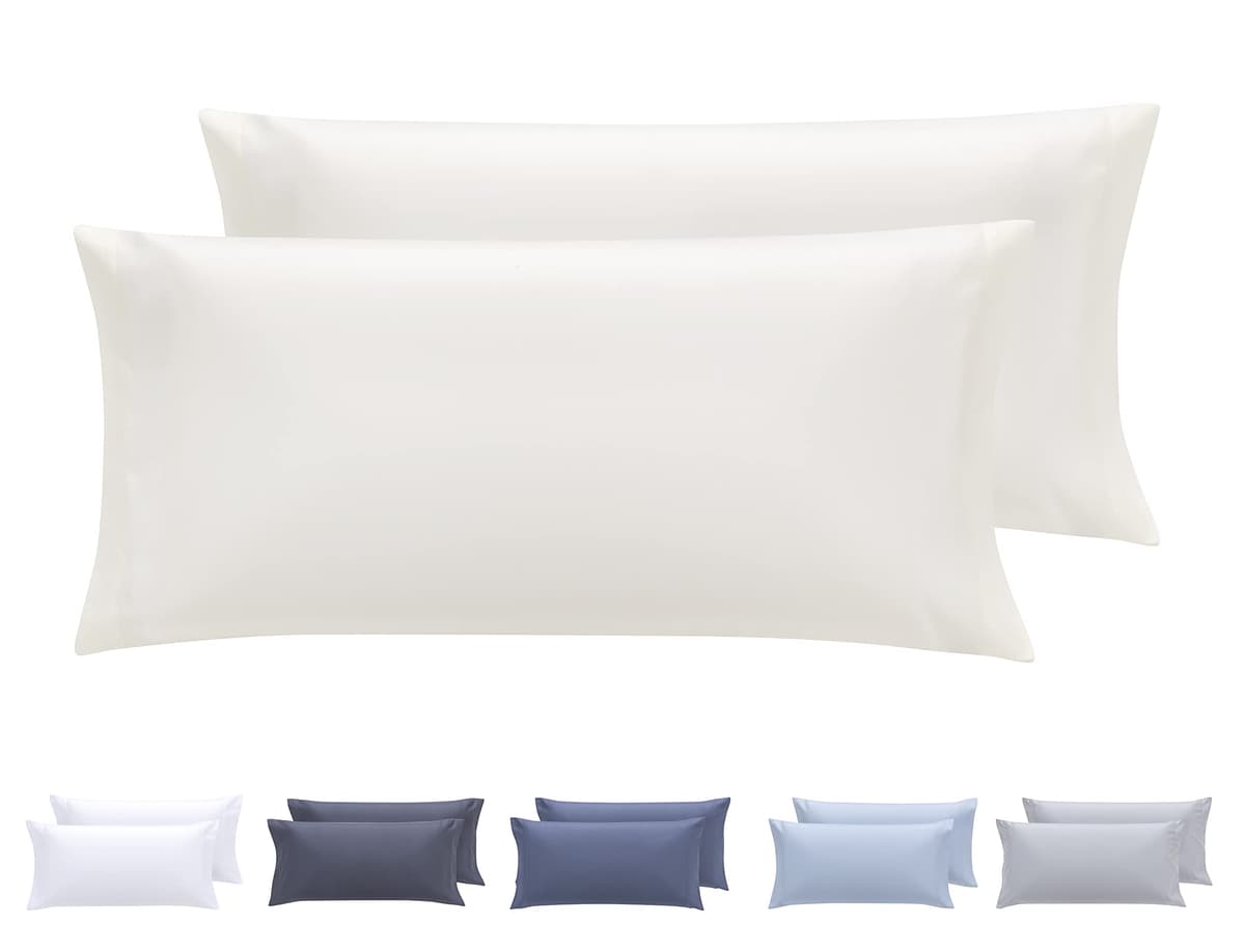 Todocama – Juego de 2 Fundas de Almohada, Microfibra Extra Suave, hipoalergénicas. Juego de 2-70x40 cm Blanco — view 14
