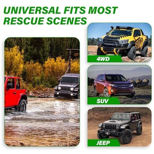 TYT Synthetic Winch Rope Kit, 1/4" x 50' (10,000 lbs) with Protective Sleeve, Heavy-Duty Hook, Rubber Stopper & Safety Pull Strap, for ATV/UTV and Off-Road 4x4 Vehicles (Green) — view 7
