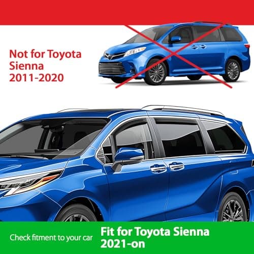 Goodyear Shatterproof in-Channel Window Deflectors for Toyota Sienna 2021-2026, Rain Guards, Window Visors for Cars, Vent Deflector, Car Accessories, 4 pcs - GY007838 — view 2