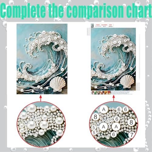 GEMFAMILY 5D Diamond Art Pearl Painting Kits for Adults,Special Shape Diamond Art Kits for Wave, DIY 3D Plastic Pearl Painting Kit for Home Wall Decoration 12 × 16 inch — view 6