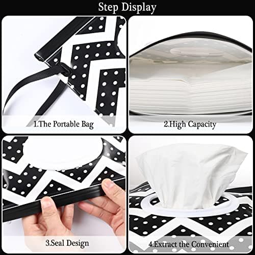 FEBSNOW 2 Pack Baby Wipe Dispenser,Portable Refillable Wipe Holder, Baby Wipes Container,Wipe Dispenser, Reusable Travel Wet Wipe Pouch — view 2