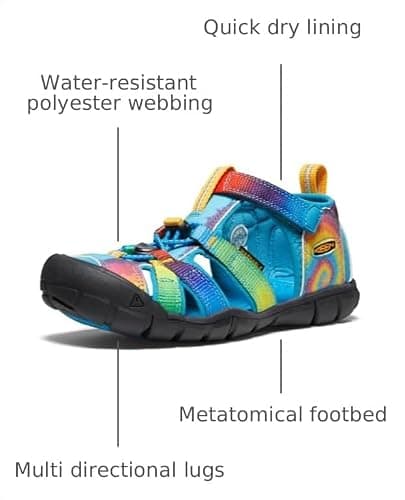 KEEN Little Kid's Seacamp 2 CNX Closed Toe Sandal, Vivid Blue/Original Tie Dye, 11 LK (Little Kid's) US — view 2