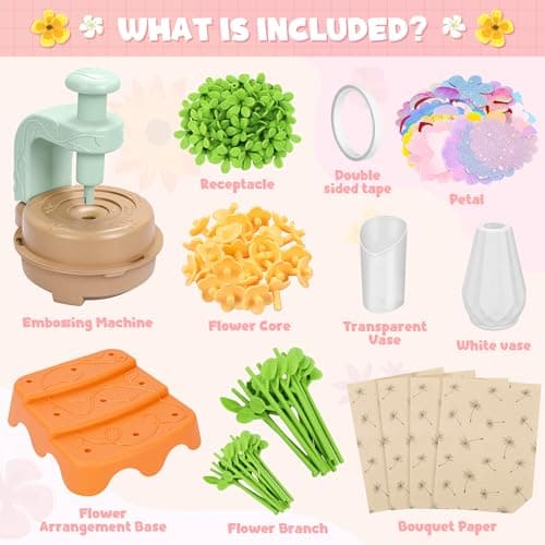 Fabric Flower Bouquets Toys, DIY Craft Kits Toys for Kids - Flowers Market Toy, Build Your Flower Bouquet, Arts & Crafts for 4+ Year Toddler Girl, Educational Activity Preschool B-Day Gifts — view 2