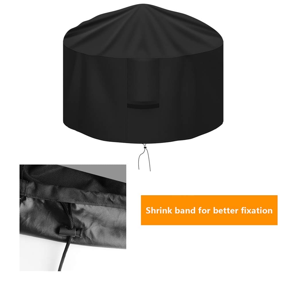 OKPOW Fire Pit Cover 75cm, Firepit Covers Waterproof Round-600D,Anti-UV,Heavy Duty Rip Proof Oxford Fabric Firepit Cover,Round Fire Pit Covers- Black(75 * 60cm) — view 3